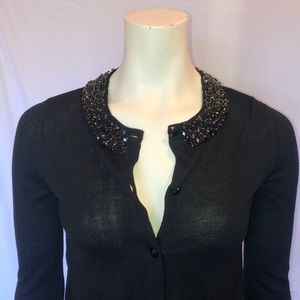 Alice + Olivia Black Studded Cardigan XS